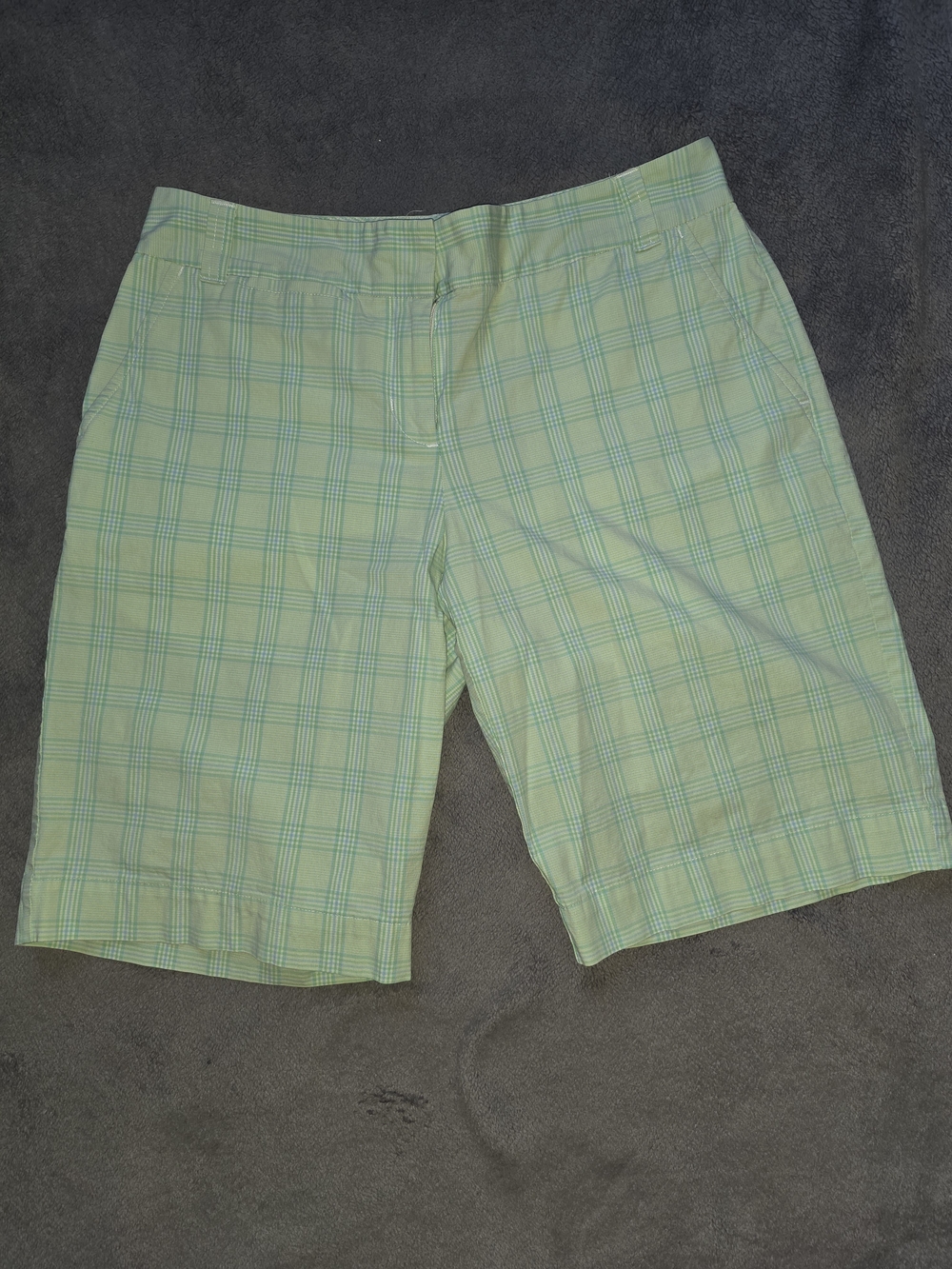 Izod Light Green Plaid Shorts